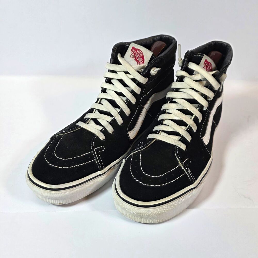 VANS Sk8-Hi Black/White High Top Lace Up Skate Sneaker Rubber Sole